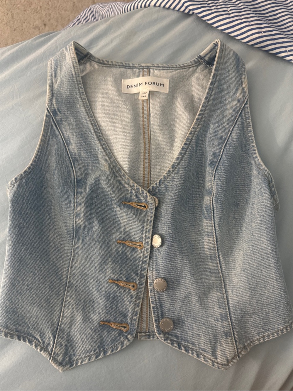 Aritzia Light Blue Denim Vest - Denim Forum